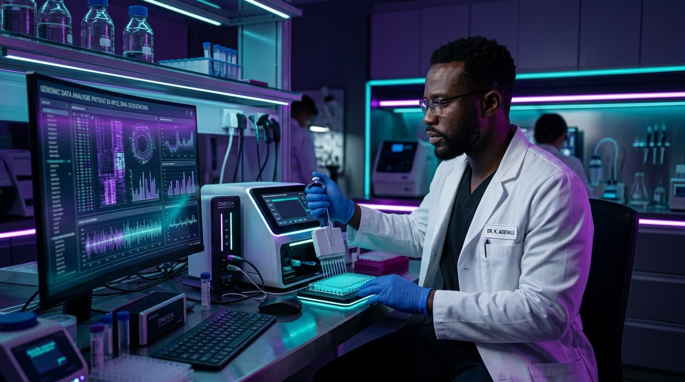 Laboratory Scientist using Purple Plus LIS